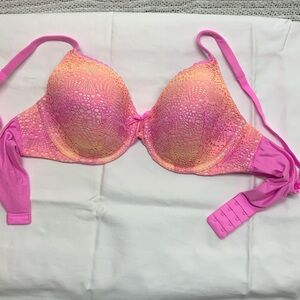 Victoria's Secret Body By Victoria Perfect Coverage Pink Orange Ombre Lace 36C